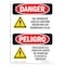 Signmission Safety Sign, OSHA Danger, 14" Height, De-Energize Circuit Bilingual Spanish OS-DS-D-1014-VS-1646 - alternate 1